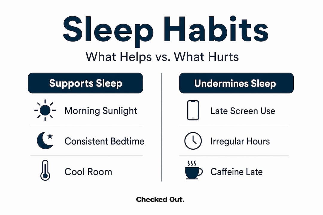 Infographic comparing good and bad sleep habits