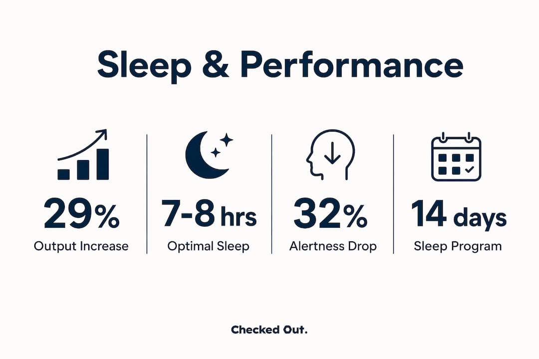 Infographic showing key sleep performance statistics