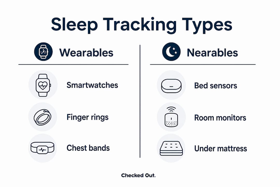Infographic comparing wearable and nearable sleep trackers