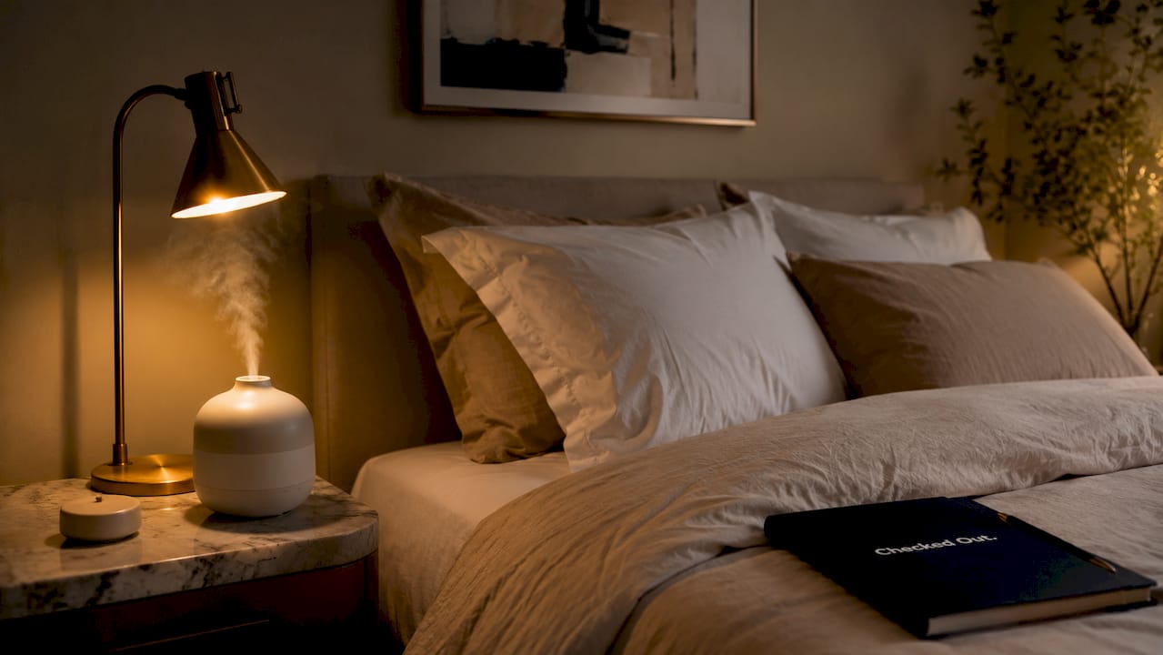 Calming bedroom setup for sleep