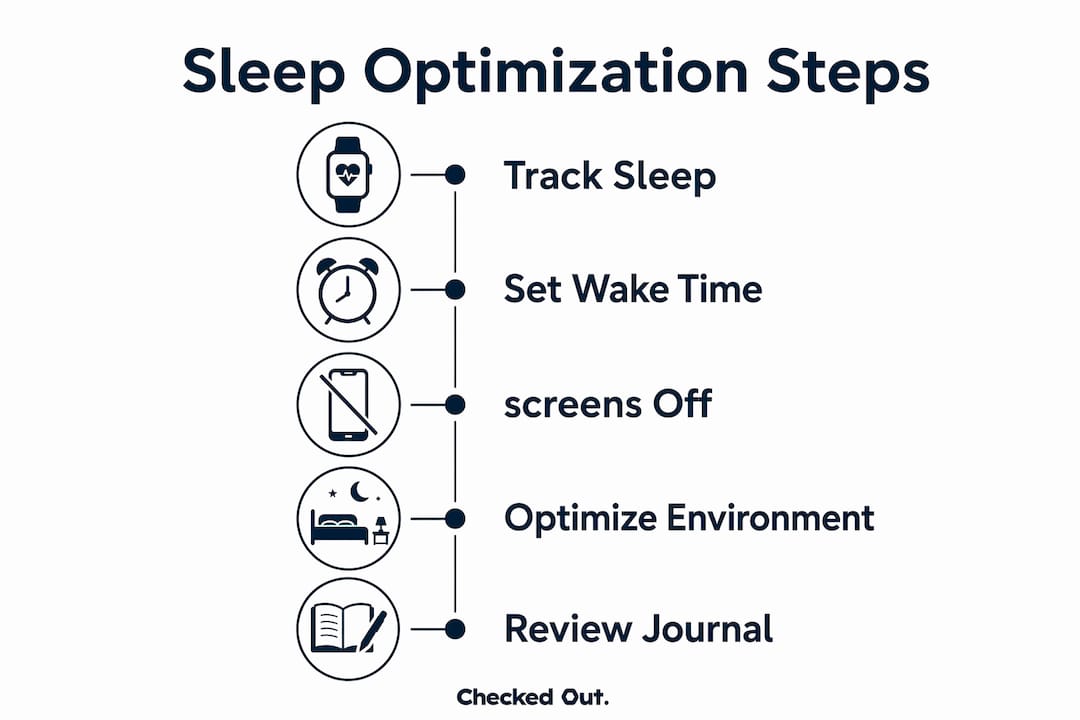 Infographic showing sleep optimization steps