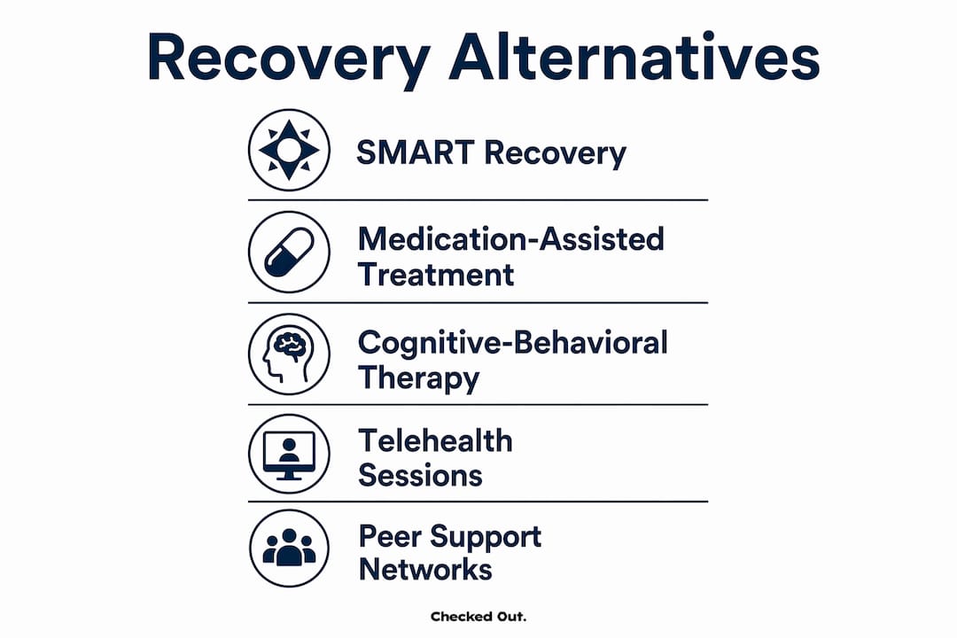 Infographic outlining addiction recovery alternatives