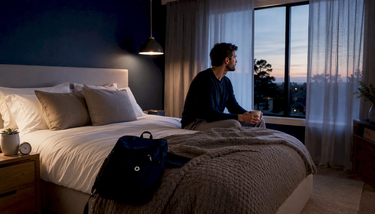 Close-up of comfortable mattress and pillow