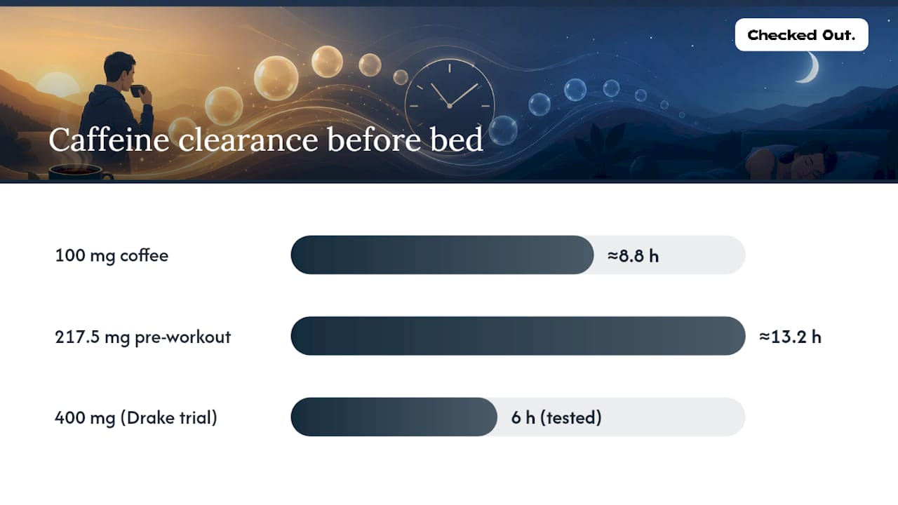 Caffeine dose clearance timelines before bedtime