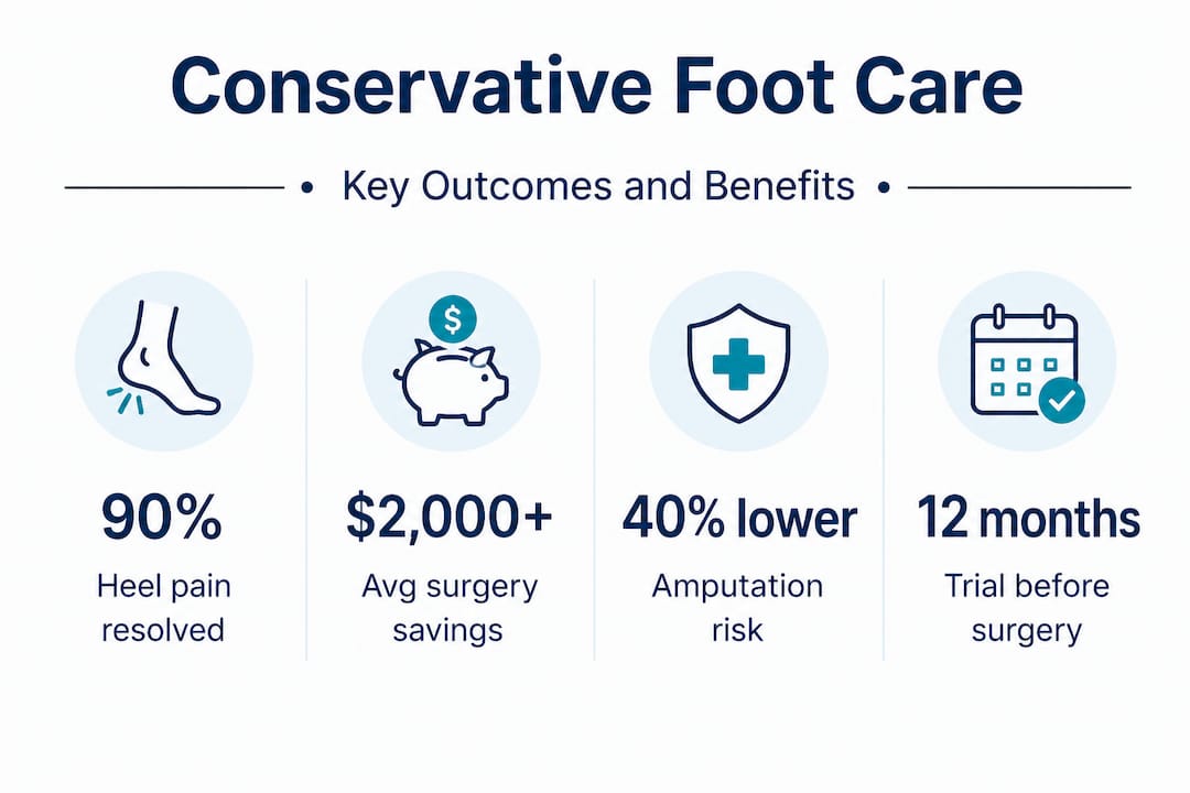 Infographic with foot care stats and outcomes