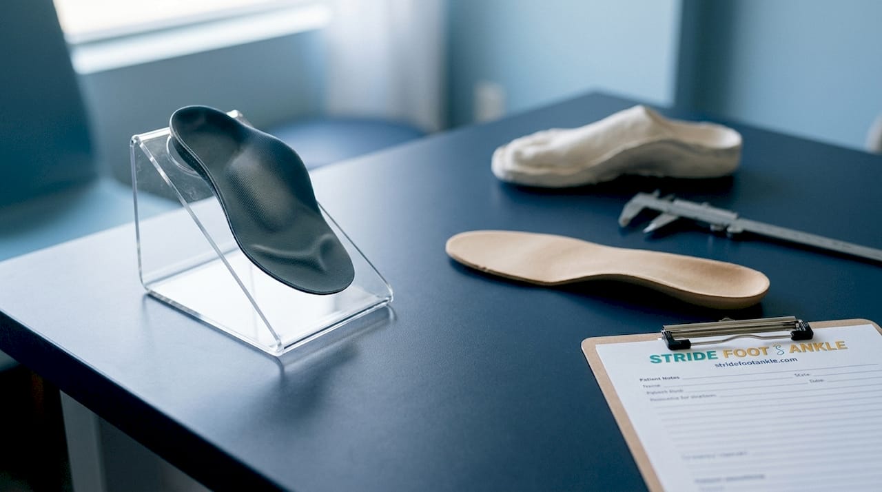 Custom and OTC orthotic devices side-by-side