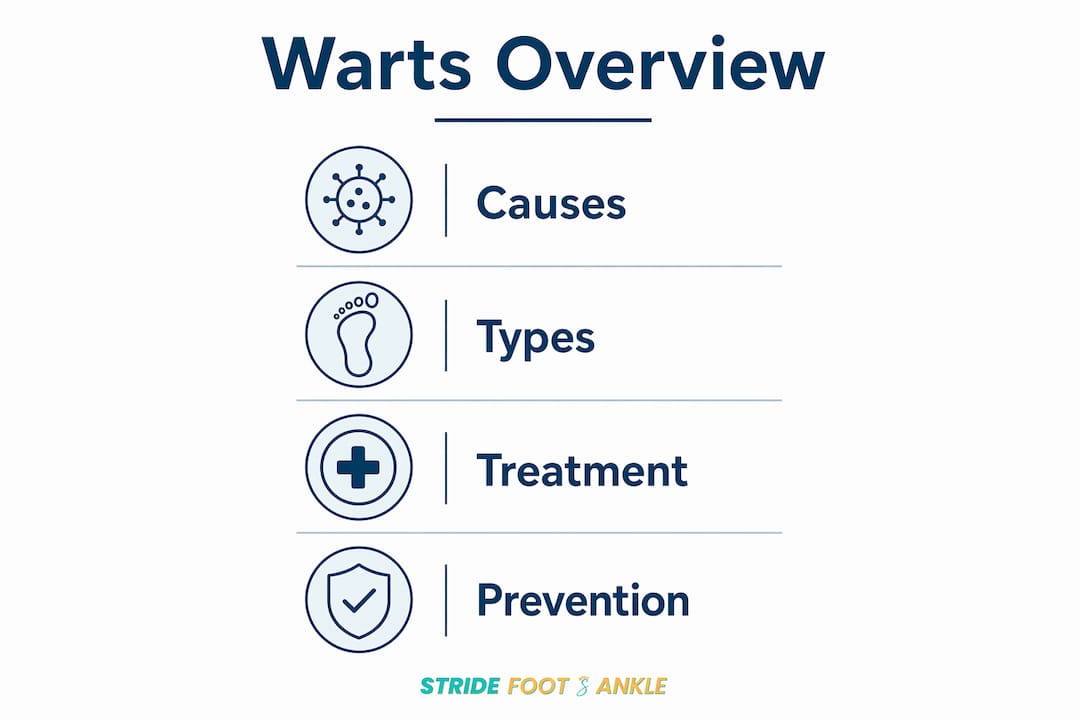 Infographic showing warts overview steps