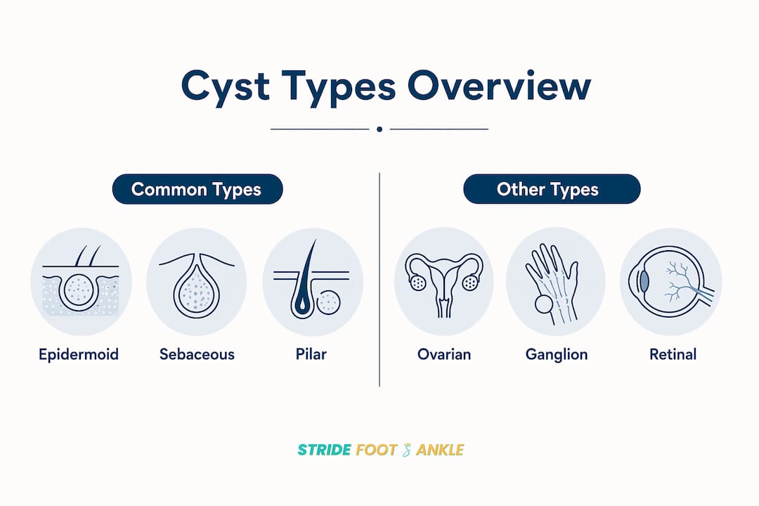 Infographic comparing common and other cyst types