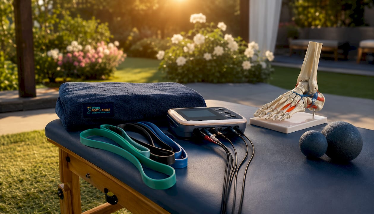 Physical therapy room with neuropathy treatment equipment