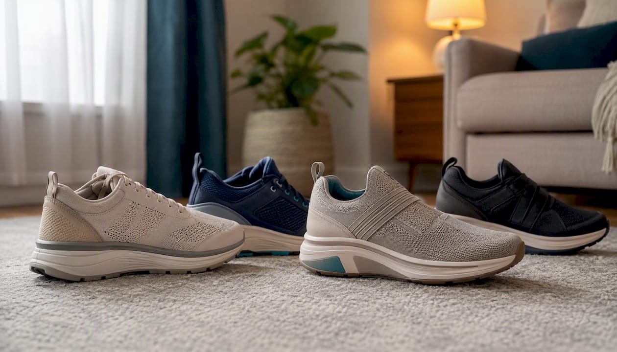 Supportive shoes with firm heel counters