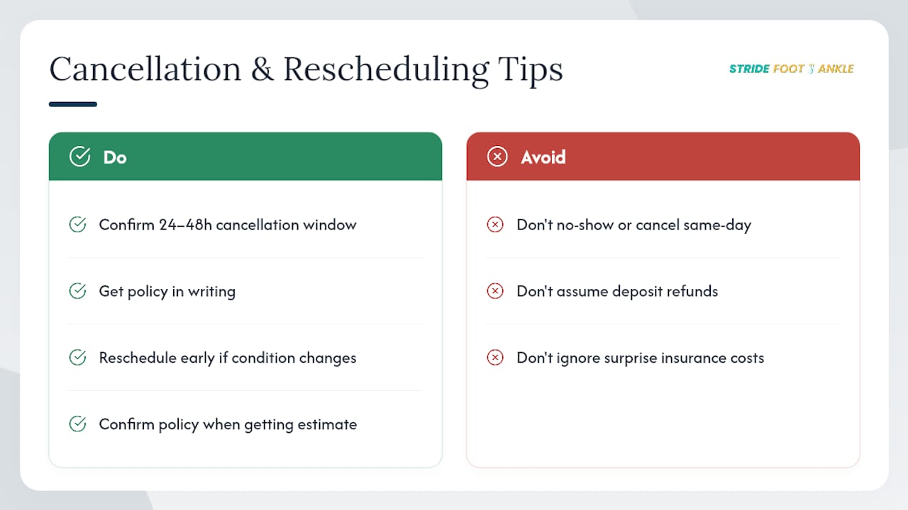 What Are the Cancellation and Rescheduling Policies at Local Clinics? — overview diagram