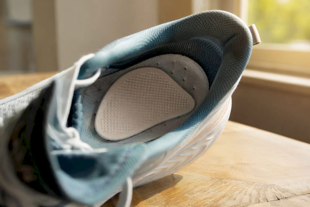 Metatarsal pad placement inside shoe insole