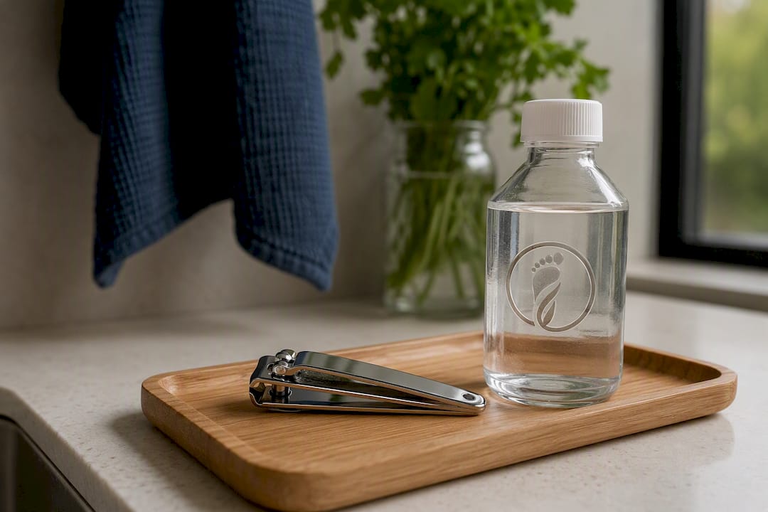 Nail clippers sterilized with rubbing alcohol
