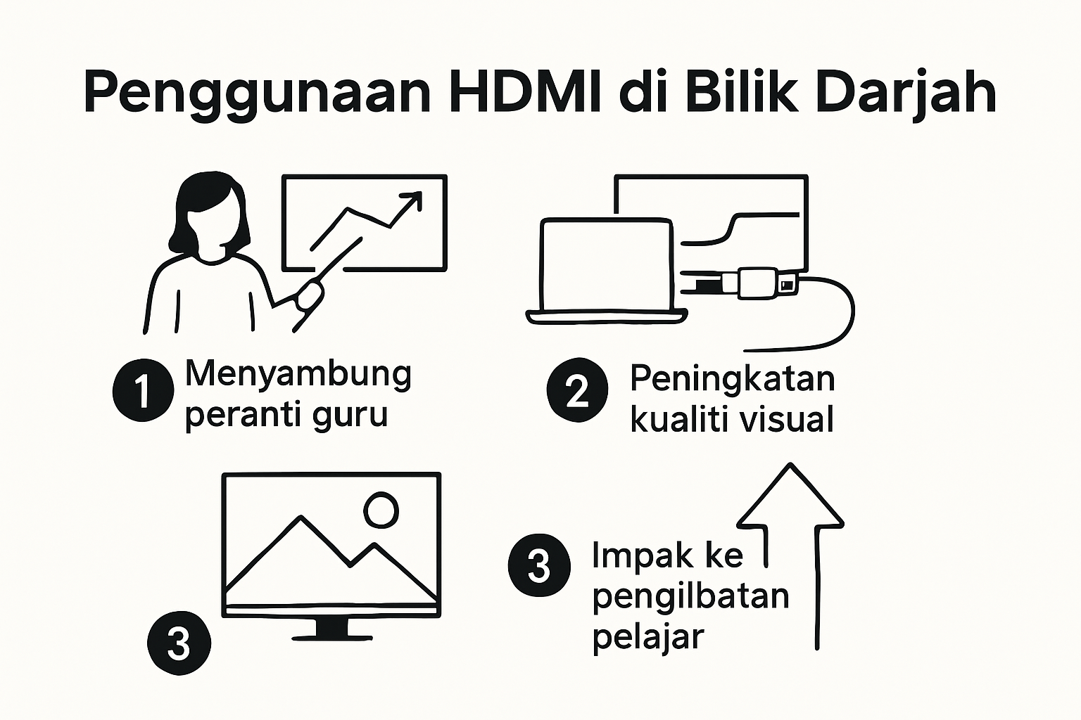 Infografik penggunaan HDMI dalam pendidikan