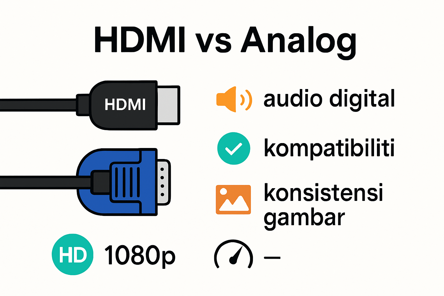 Perbandingan kelebihan HDMI dan sambungan lama