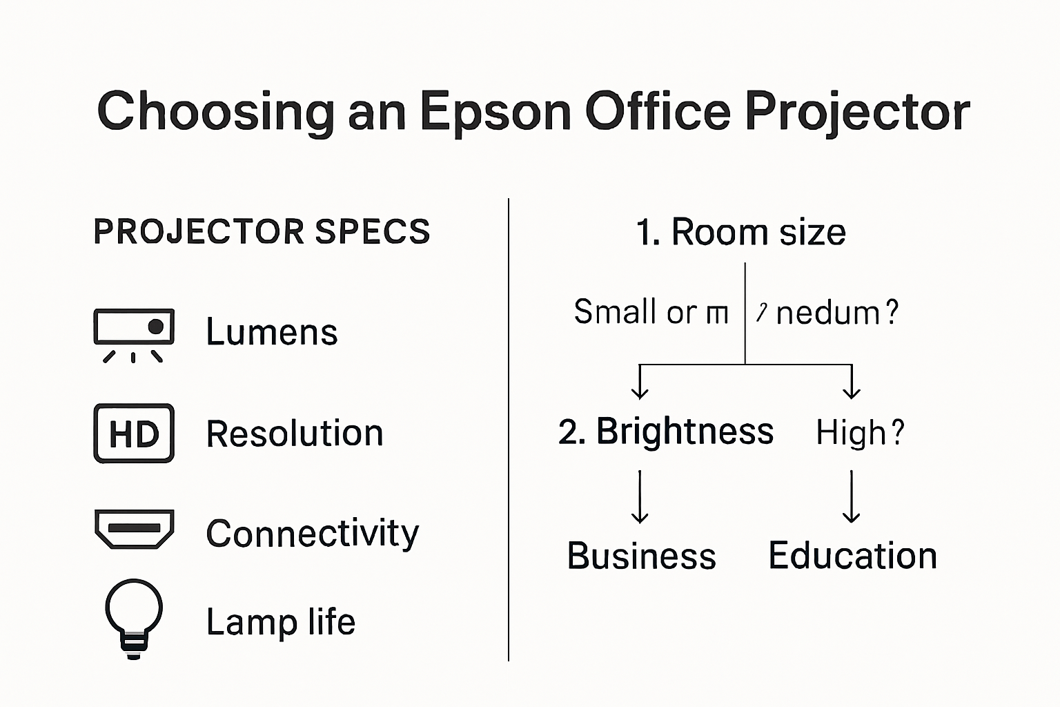 Infographic comparing Epson projector features