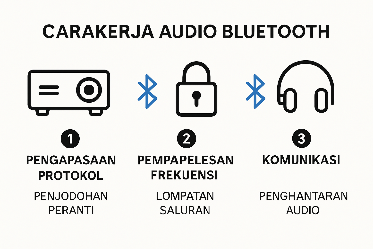 Bluetooth audio communication process in projectors infographic