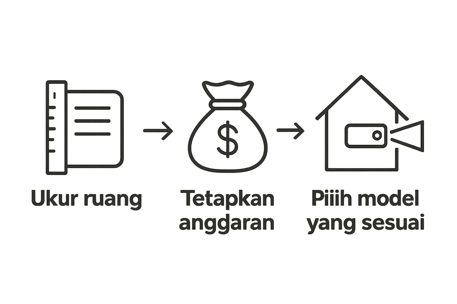 Tiga langkah proses memilih projektor rumah secara visual - ukur ruang, tetapkan bajet, pilih model