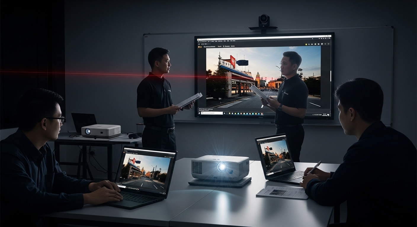 penggunaan projektor laser led