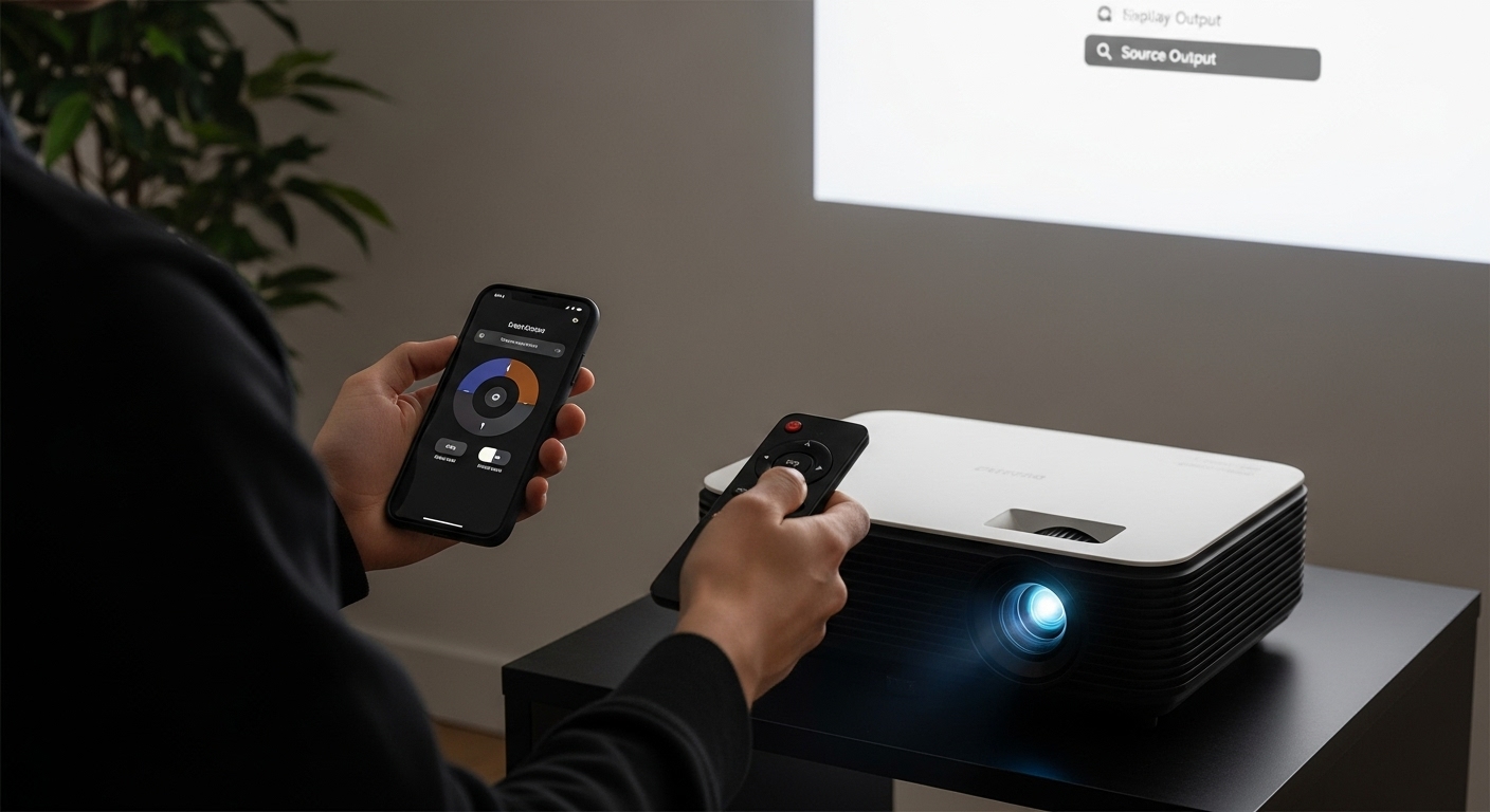 tetapan skrin projektor smartphone