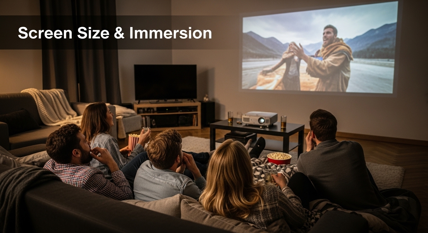 home projector screen size
