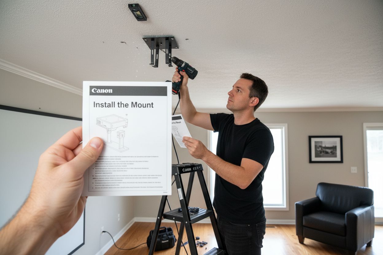 projector mount installation step