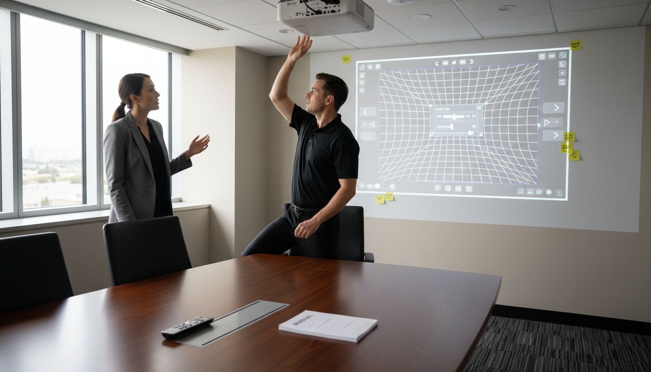 keystone correction projector office