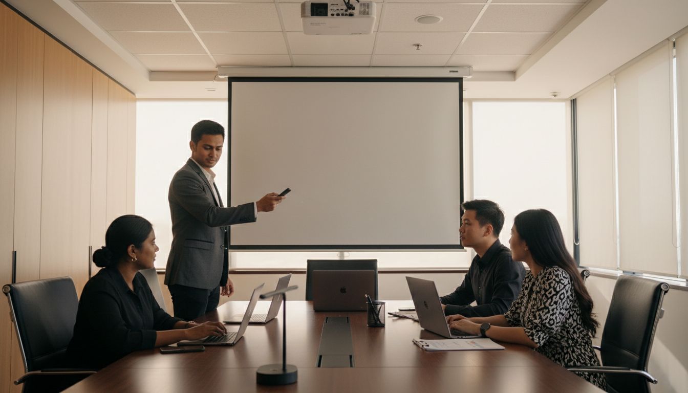 layar projektor pejabat