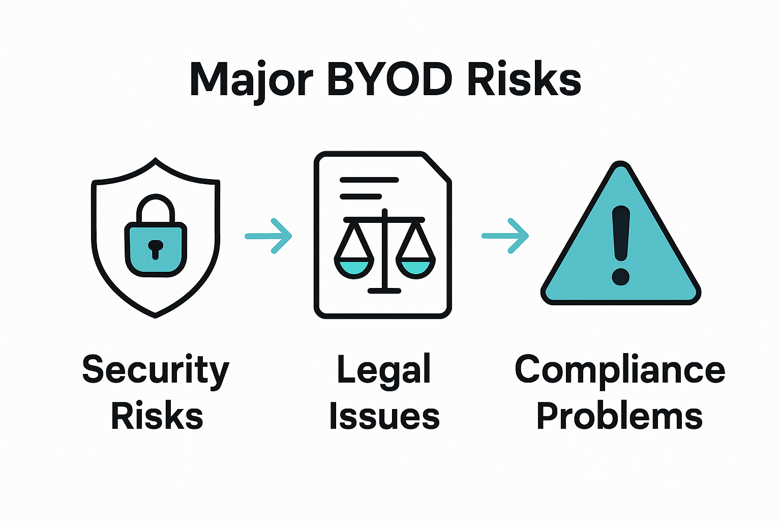 Infographic showing main BYOD risks