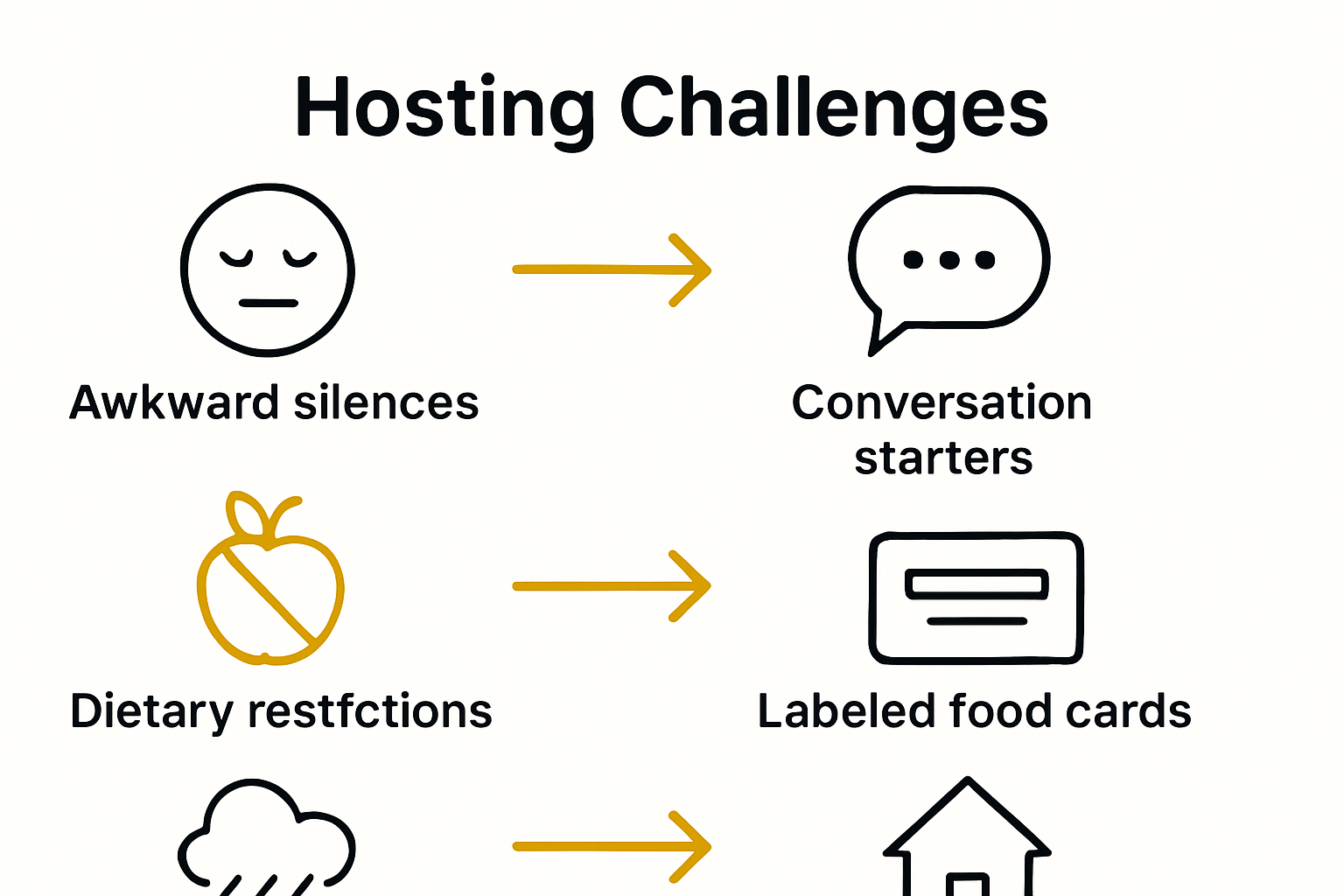 Infographic showing hosting challenges and solutions