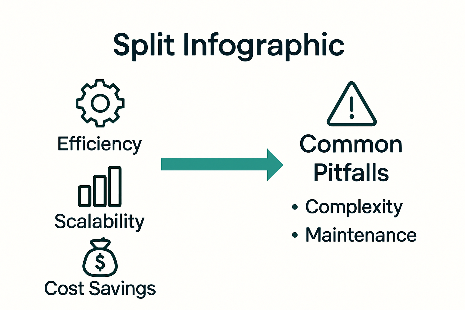 Infographic comparing integration benefits and pitfalls