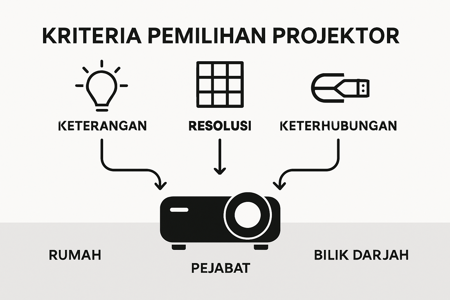 Infographic on projector selection criteria