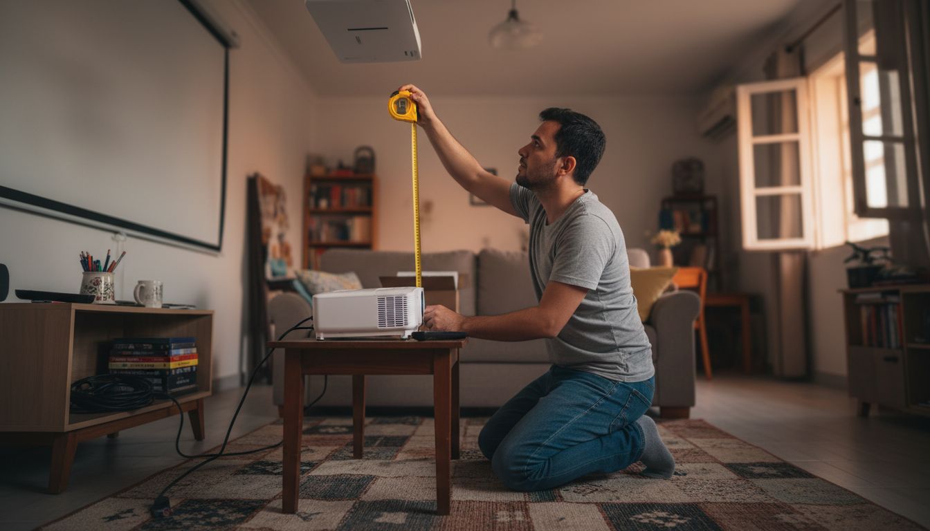 Cara menentukan jarak yang sesuai untuk meletakkan projektor