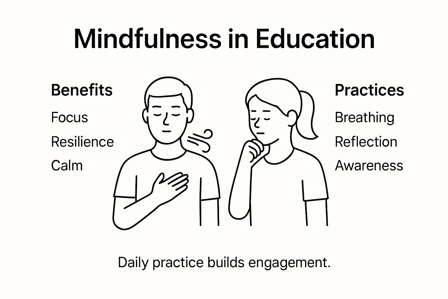 Infographic showing education mindfulness benefits