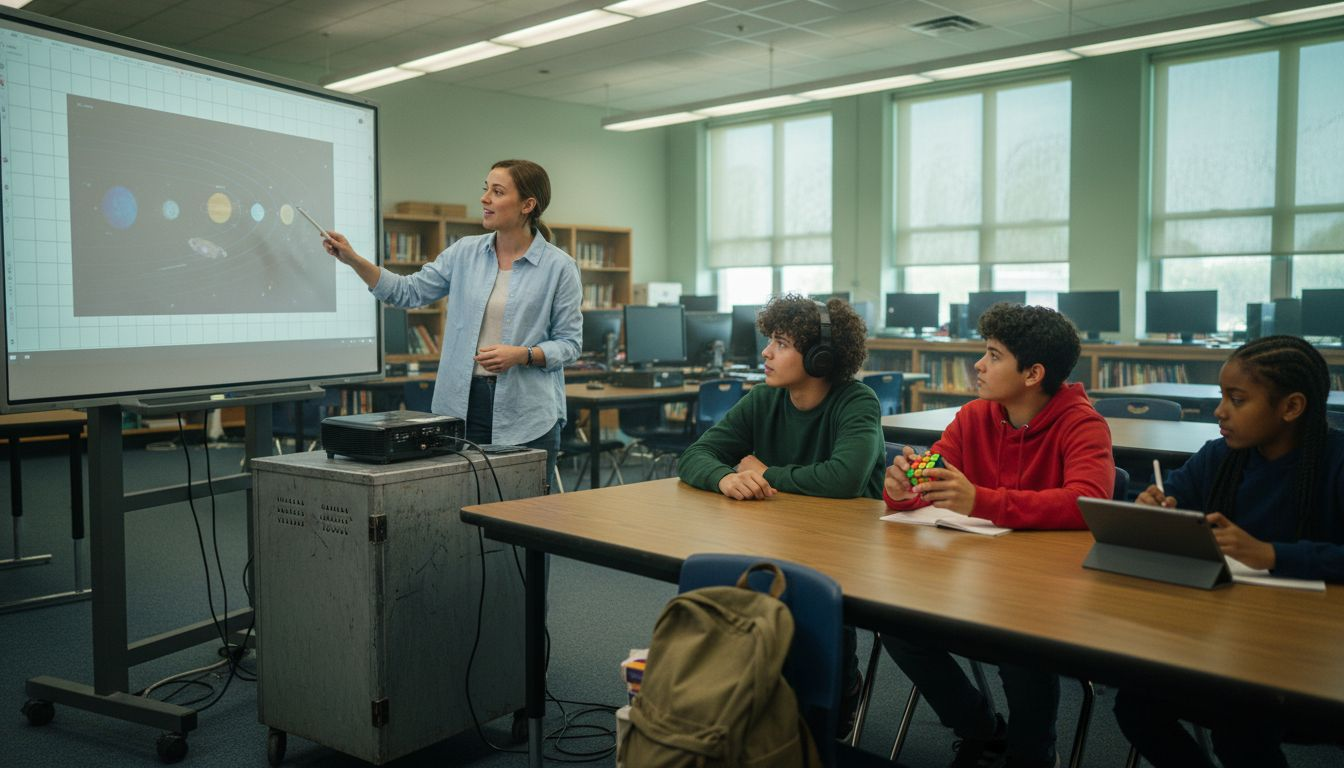 Interactive projection used in diverse classroom
