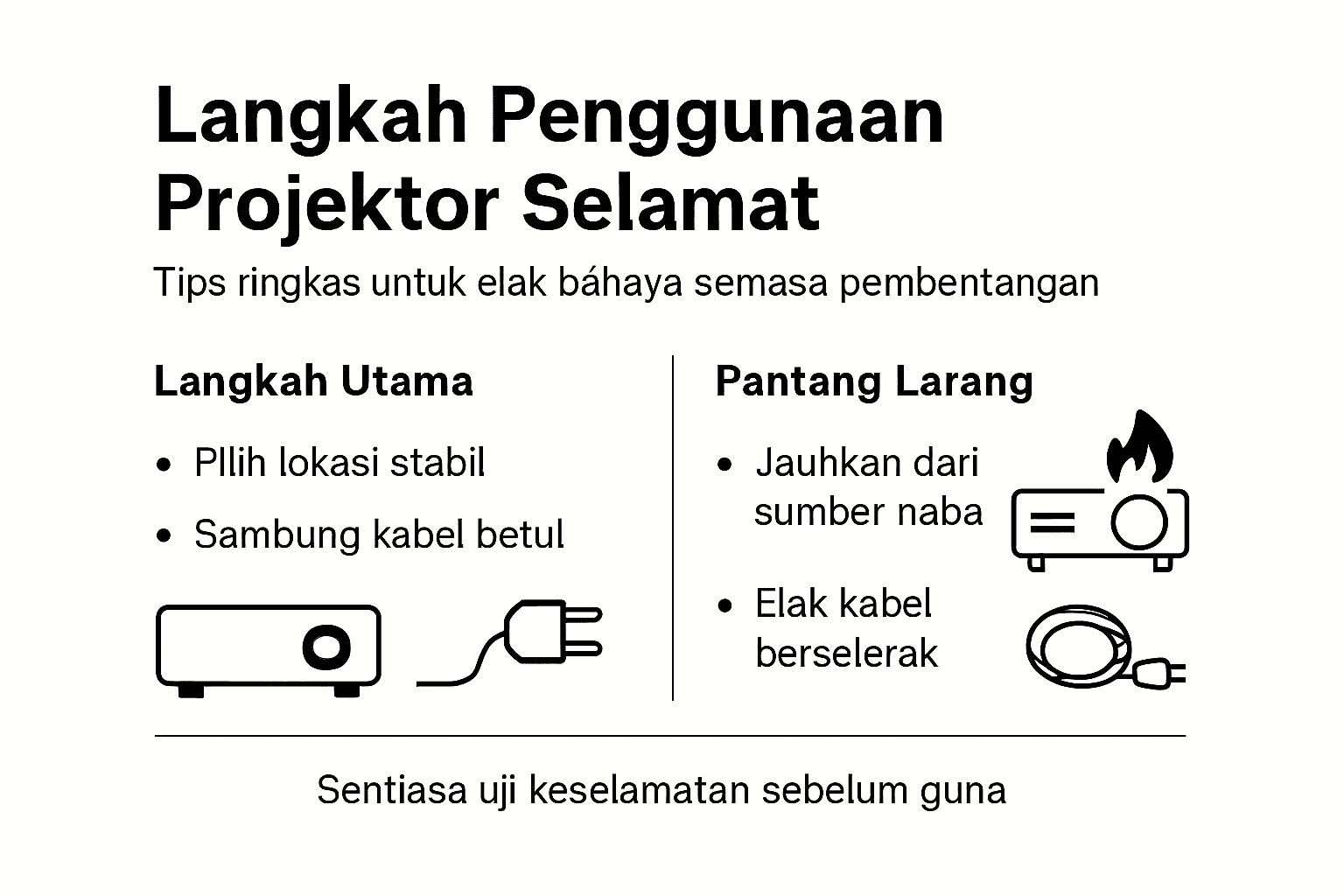 Infografik: Cara Mudah dan Selamat Menggunakan Projektor