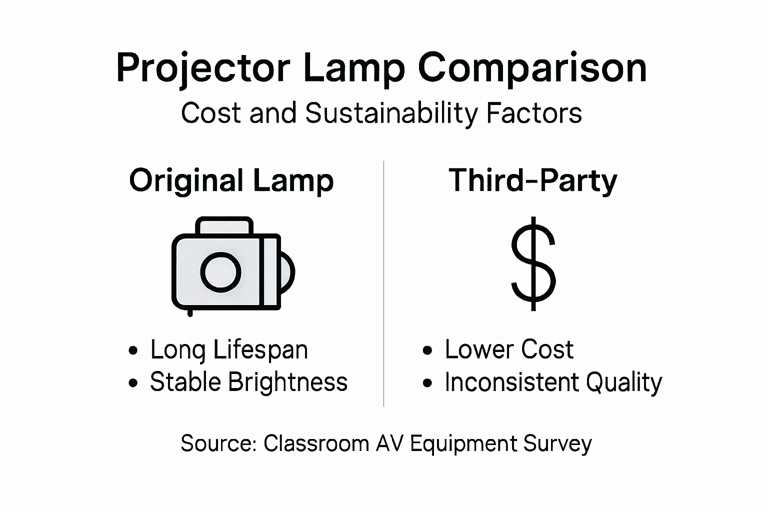 Infographic comparing projector lamp costs