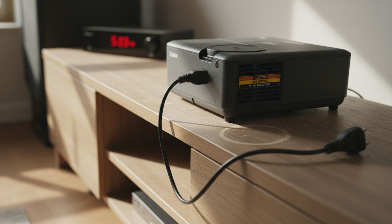 Powered-off projector cooling after unplugging