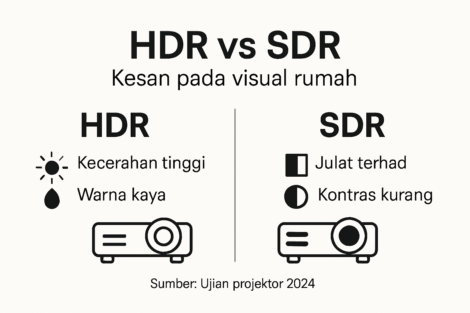 Infografik: Perbezaan Visual Antara HDR dan SDR