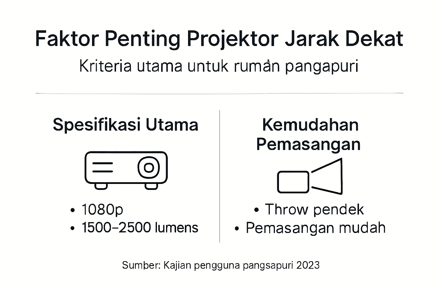 Infografik: Apa yang perlu anda tahu tentang faktor penting projektor jarak dekat