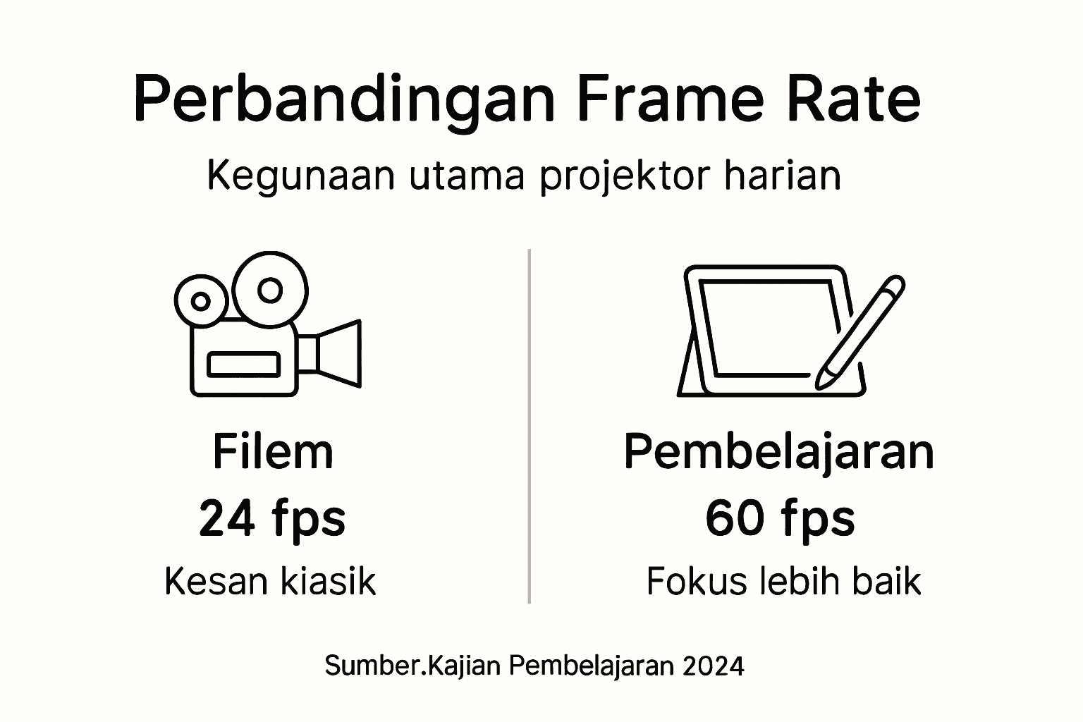 Infografik: Perbandingan Kadar Bingkai Projektor