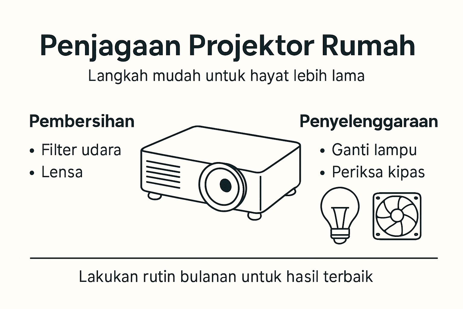 Infografik: Tip Penting Penjagaan Projektor Rumah