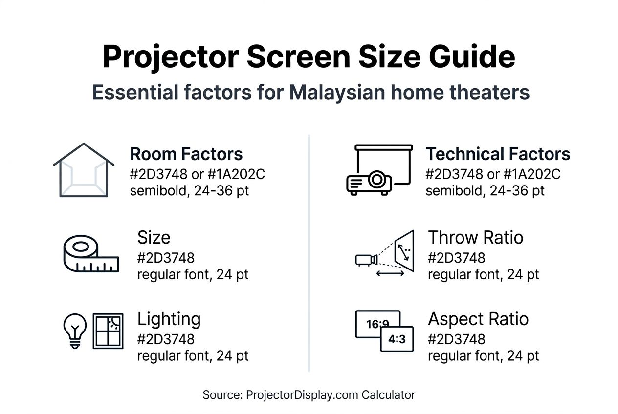 Infographic showing essential projector screen factors