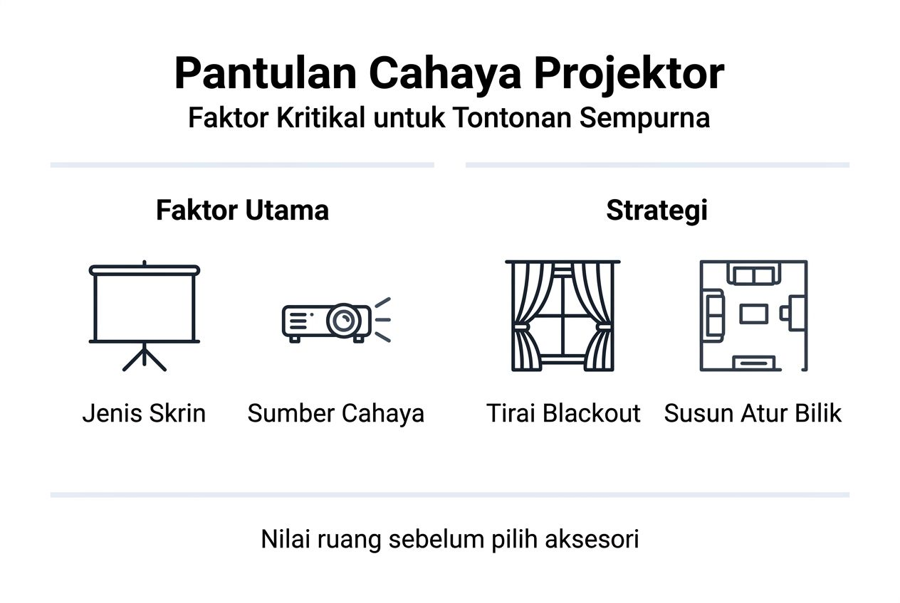 Infografik: Bagaimana Cahaya Projektor Dipantulkan & Faktor Penting yang Perlu Diketahui