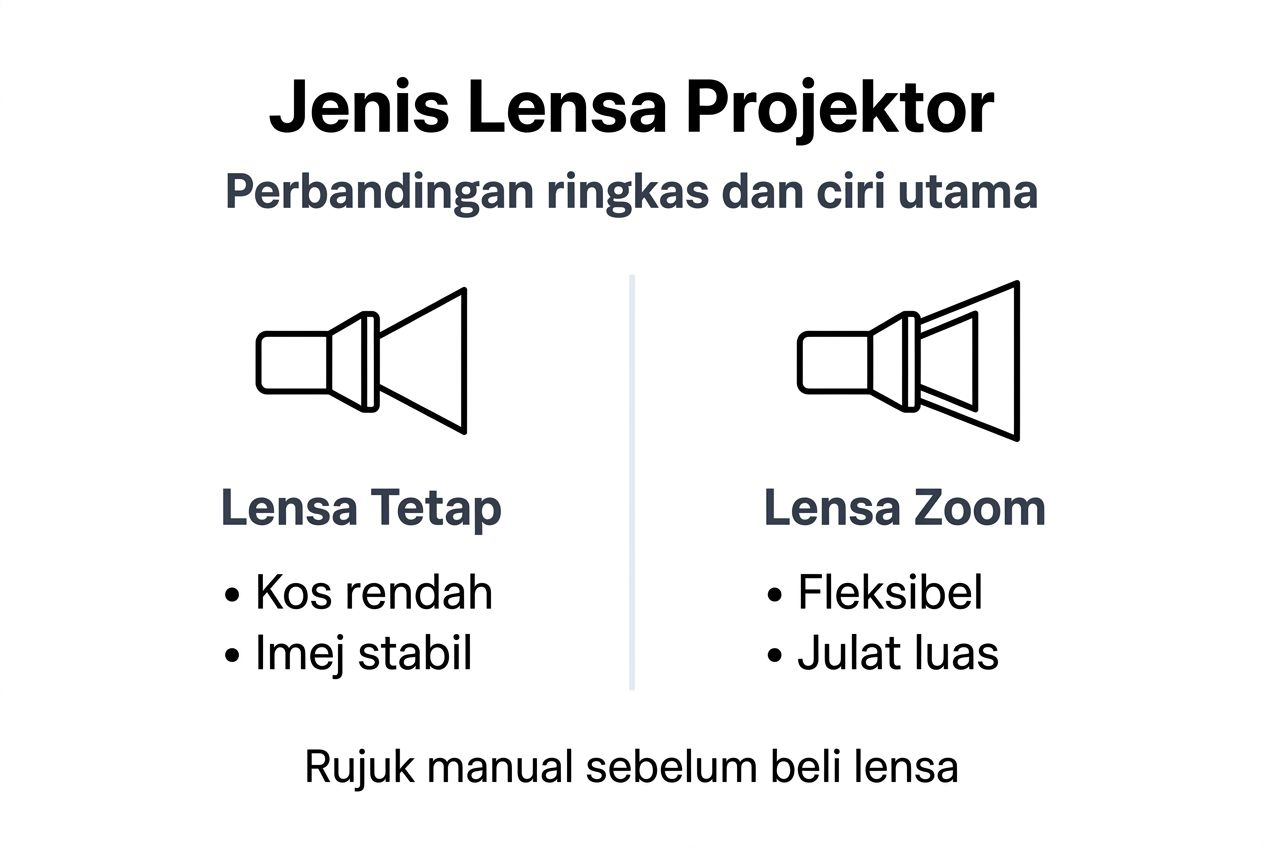 Infografik: Jenis-jenis Lensa Projektor dan Keistimewaannya