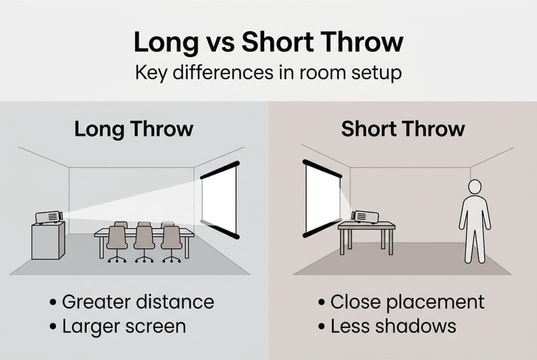 Infographic comparing projector types