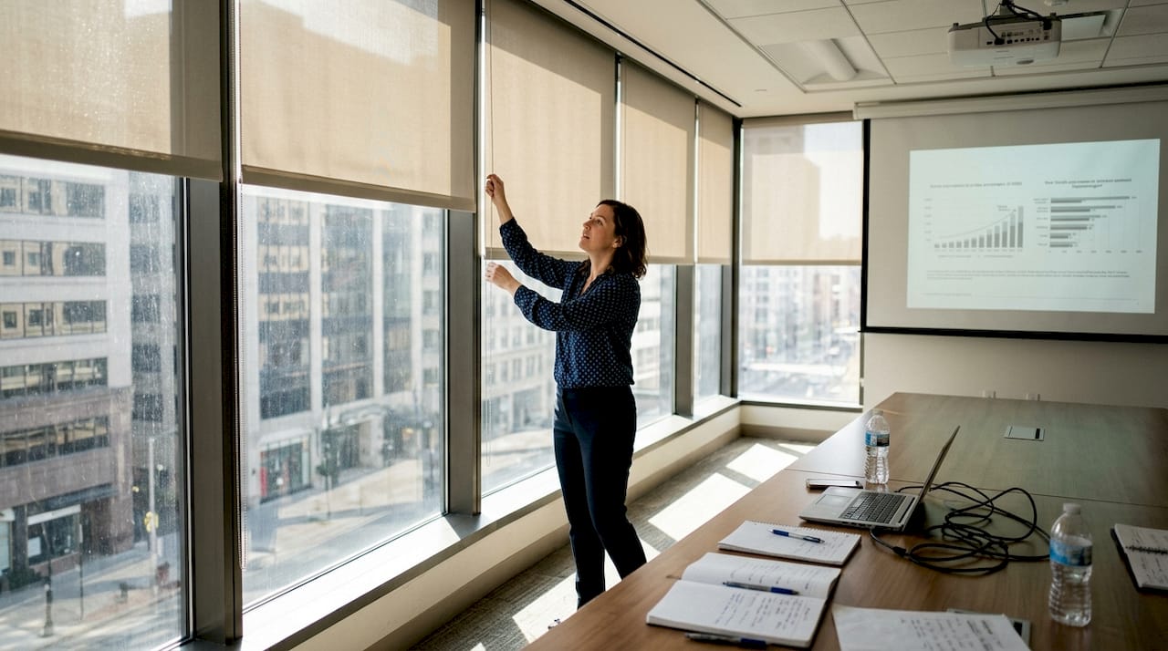 Projector competing with bright office daylight