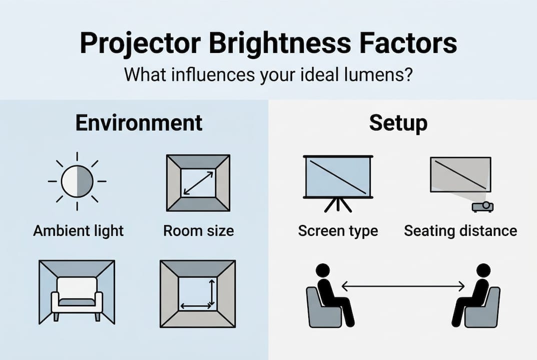Infographic shows projector brightness key factors