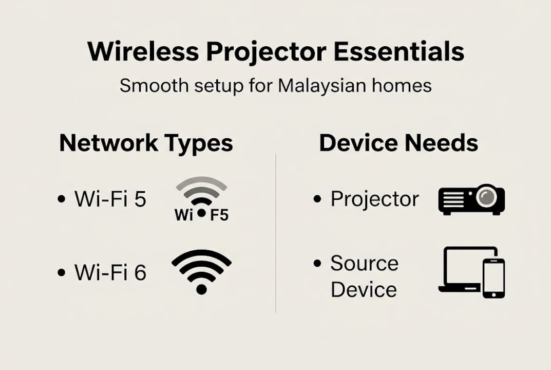 Infographic on wireless projector setup essentials