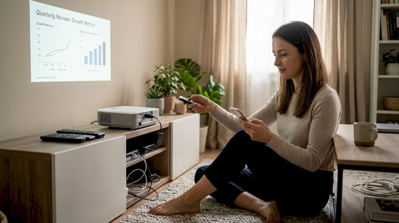 Home user testing wireless projector latency